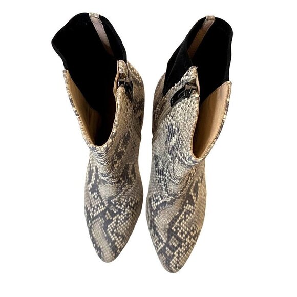 Carolinna‎ Espinosa Snakeskin Animal Print Boots Side Zip Chic City Modern Sz 6M - Picture 6 of 10